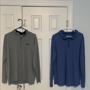 Under Armour Men's Gray and Blue Quarter Zip Duo